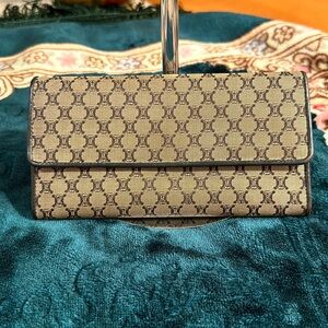 Celine Beige and Brown Monogram Wallet
